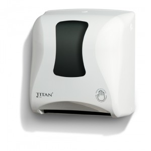 Mini-Titan Electronic Towel Dispenser - White Image 1